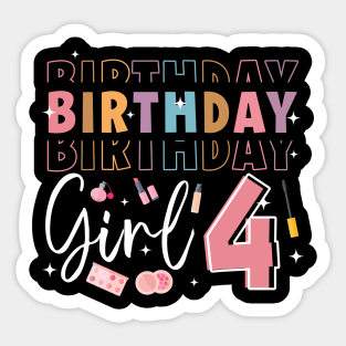 Personalized Make up 4th Birthday Beauty slip over Birthday Girl Gift Make Up Girl Tee Sticker